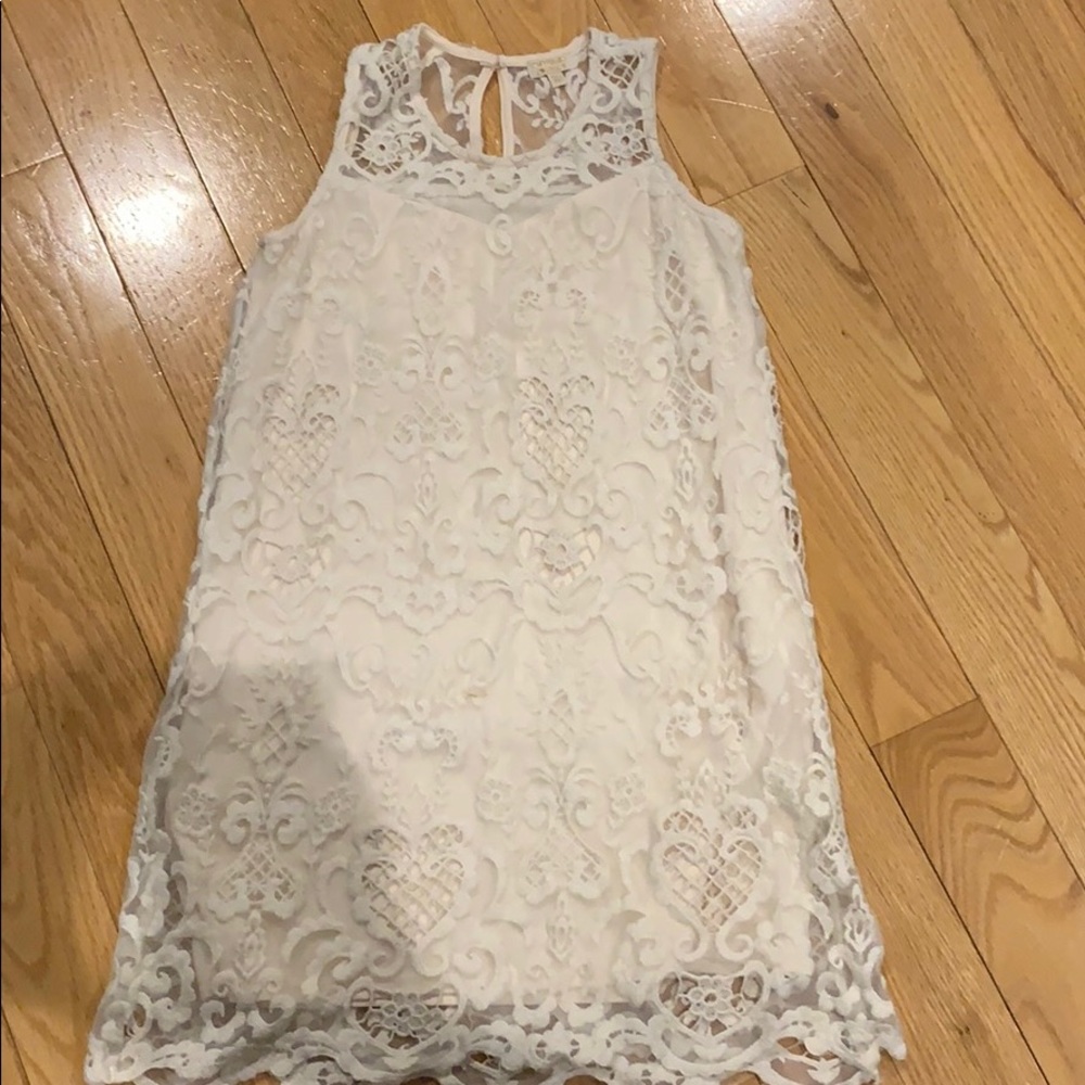 Girls cream lace dress size large